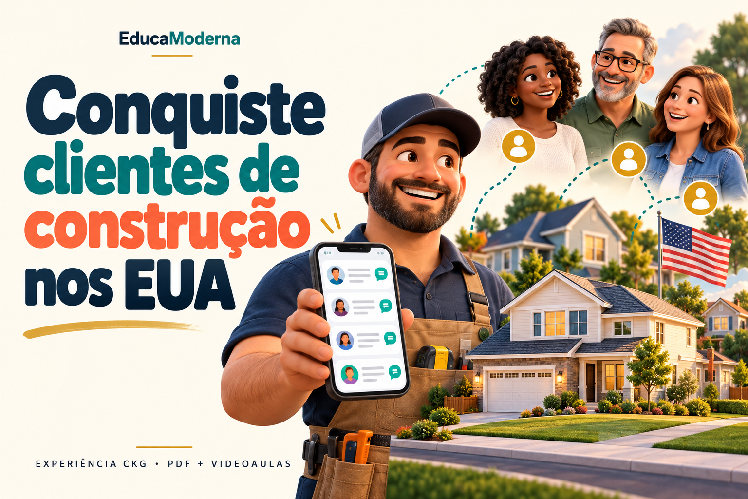 Capa ilustrada do curso: clientes