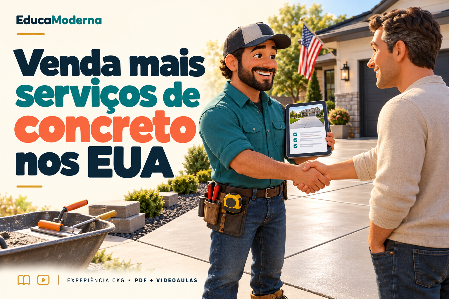 Capa ilustrada do curso: vendas